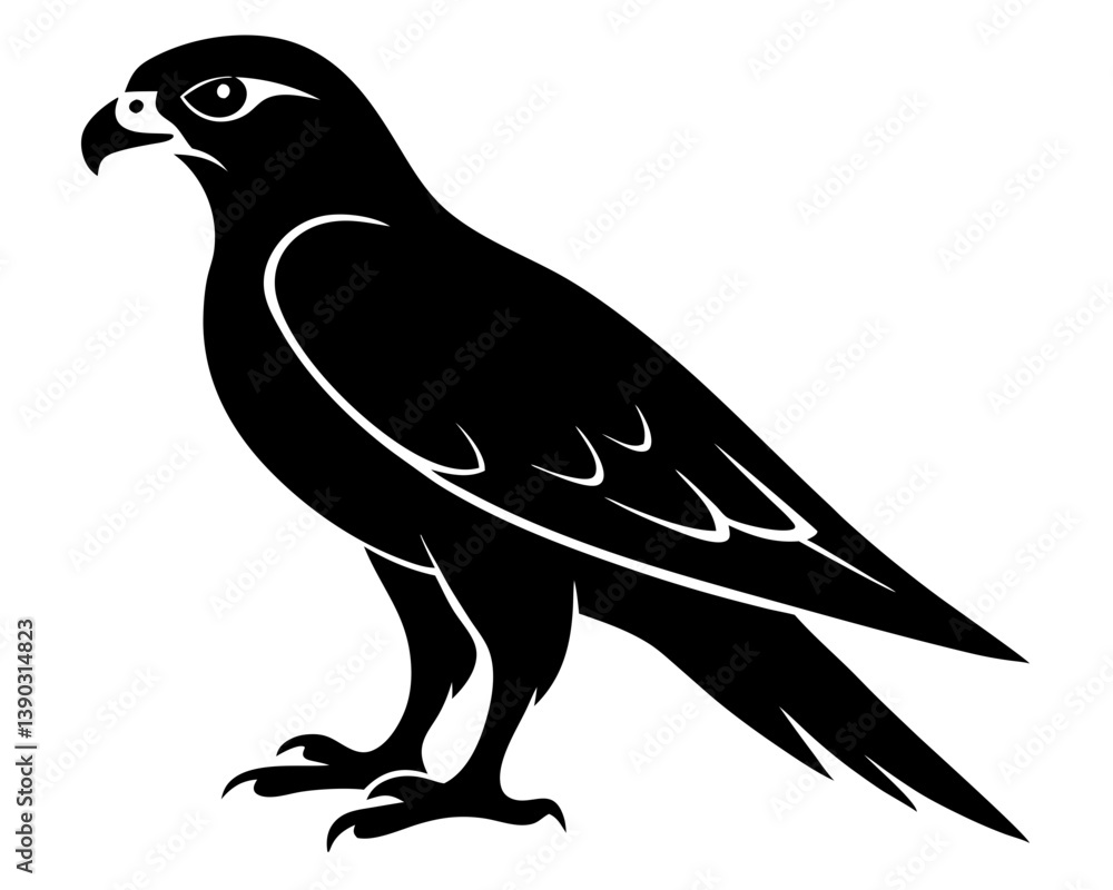 Fototapeta premium Falcon Silhouette Vector Design, Falcon SVG, Falcon Icon