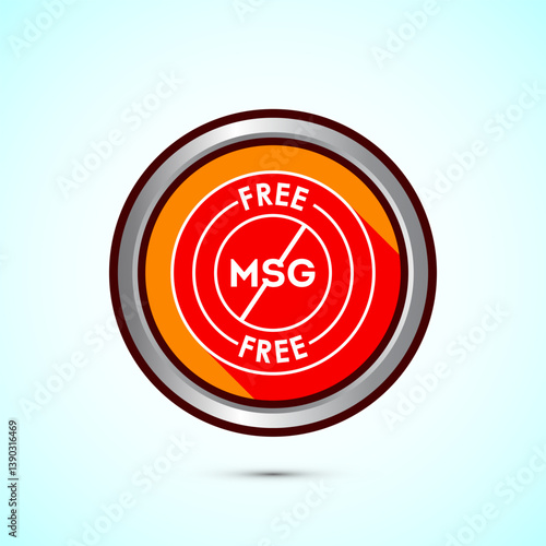 MSG free icon design illustration, Msg label sign for web and app. Orange color shadow button design