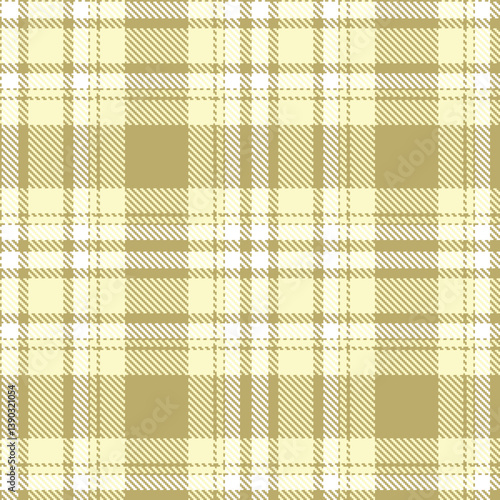 Dark khaki Seamless Tartan with Fire ivory accents Fabric Design