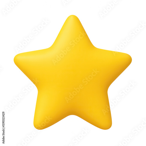 3D yellow star emoji icon isolated on transparent background