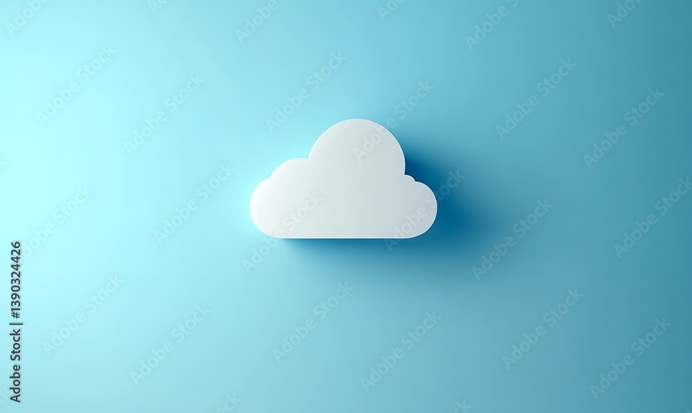 Conceptual Illustration of Secure Cloud Technology on Light Blue Background Conceptual Illustration of Secure Cloud Technology on Light Blue Background