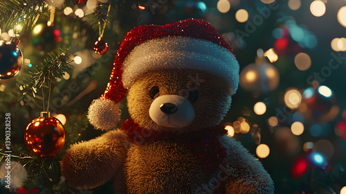 Wallpaper Mural Cozy Christmas Bear by the Tree Torontodigital.ca