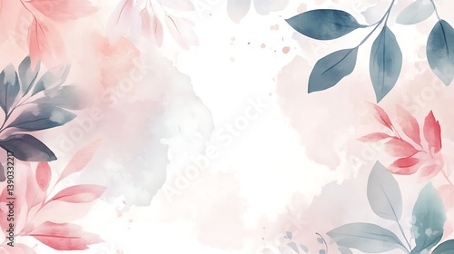 Pastel floral watercolor background.