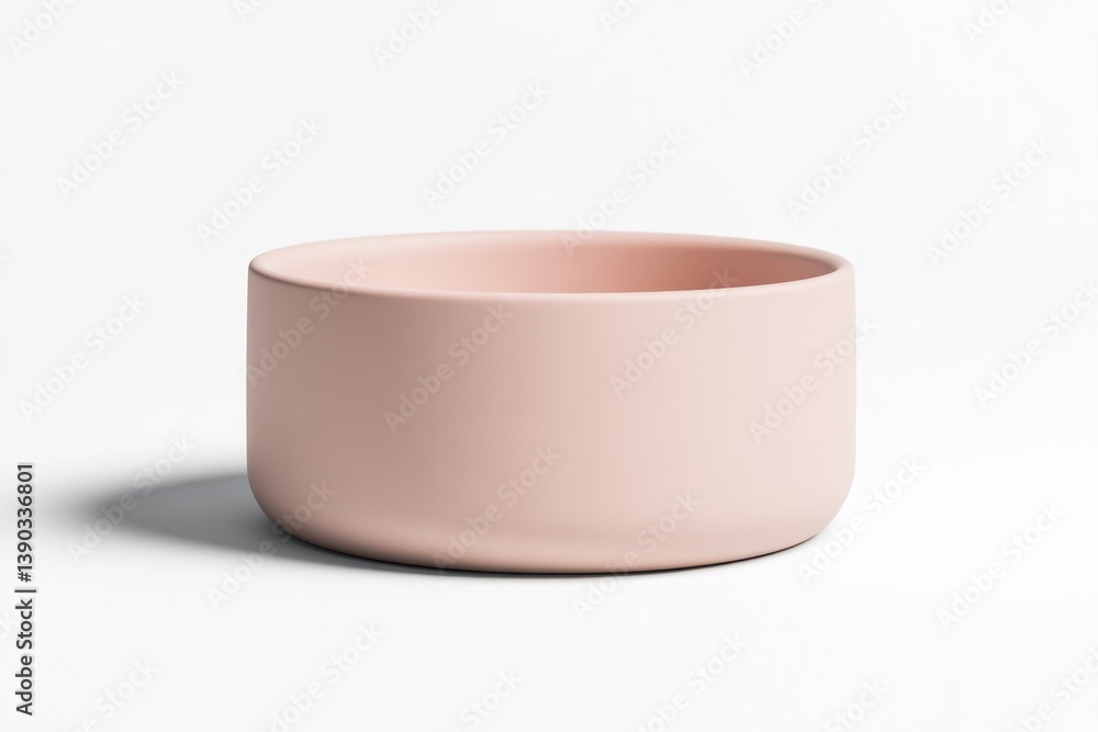 Minimalist bowl design showcases smooth curves and soft pink hue