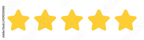 Five stars icon Vector. Five stars customer product rating review flat icon for apps and websites,Service satisfaction, quality, good rate vector illustration. rating review flat icon