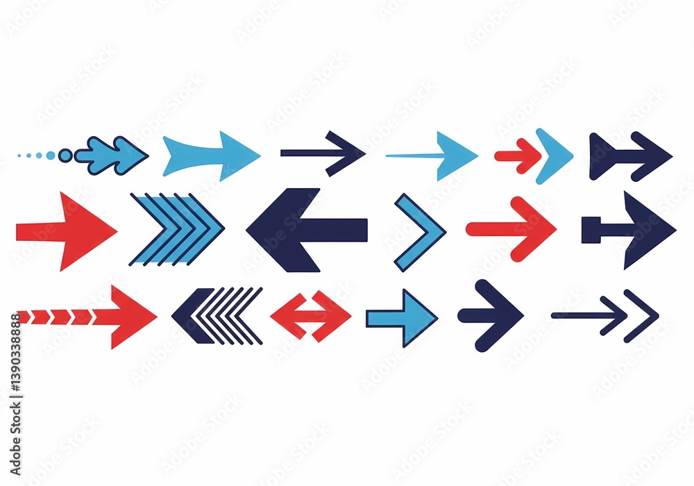 Collection of Diverse Arrow Icons: A Guide to Directional Graphic Elements Collection of Diverse Arrow Icons: A Guide to Directional Graphic Elements