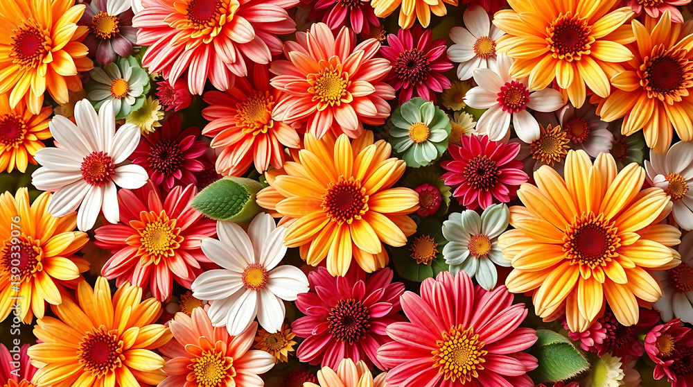 Beautiful seamless panoramic floral pattern in the summer, created by generative ai Beautiful seamless panoramic floral pattern in the summer, created by generative ai