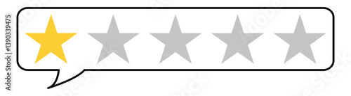 customer rating icon.poor one star rating icon. Vector icon set. Feedback of user symbol. Review quality. Button click.