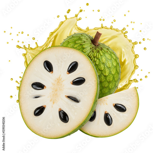 Fresh Soursop with Splash Effect
