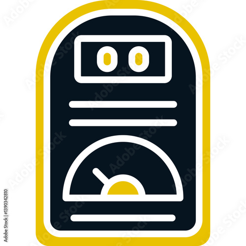 Dosimeter, Black and Yellow Design Dosimeter, Dosimeter Line Icon