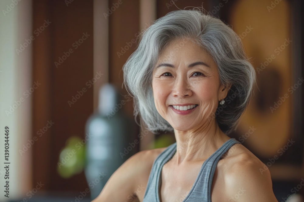 Portrait of a senior Asian woman in sport clothes Portrait of a senior Asian woman in sport clothes