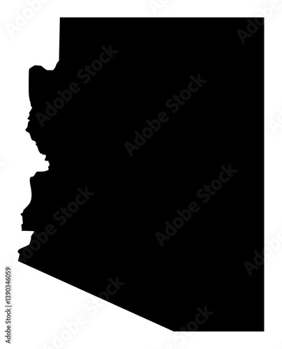 Arizona USA State Shape in Black
