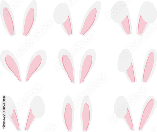Ears of rabbits. Hare ears. Vector illustration