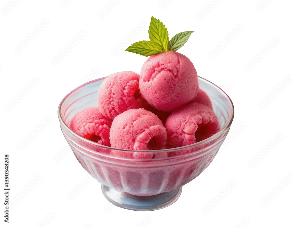 raspberry ice cream on white background, on transparent background png. raspberry ice cream on white background, on transparent background png.