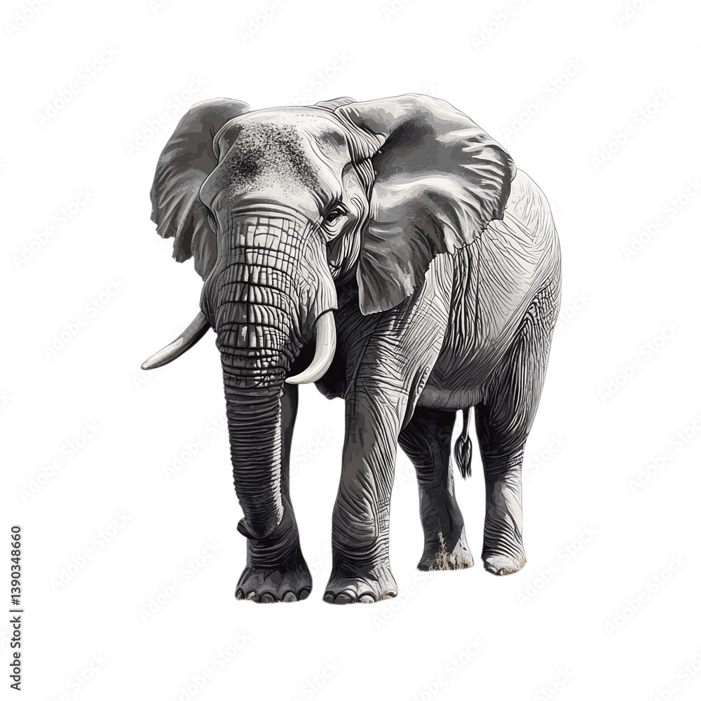 Fototapeta premium African elephant isolated transparent background