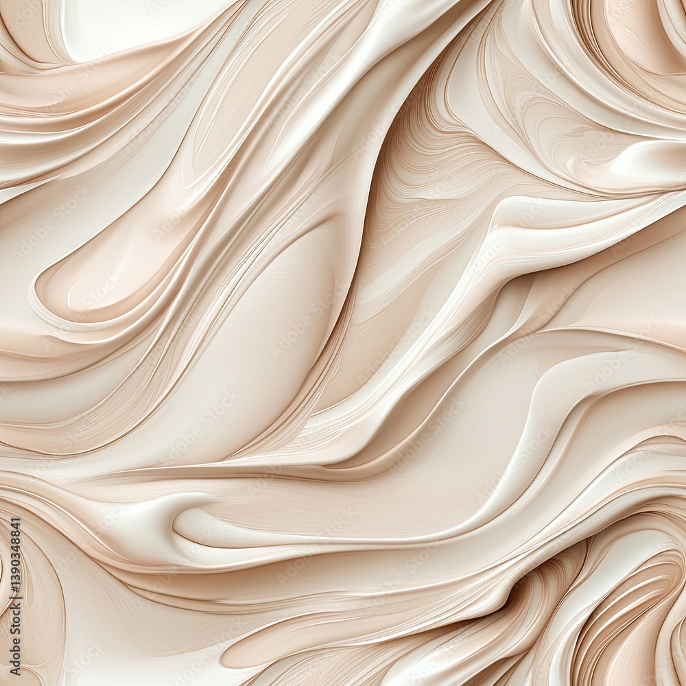 Fototapeta premium Swirling white cosmetic cream displays a smooth and creamy texture, emphasizing quality in skin care on a light grey backdrop. SEAMLESS PATTERN