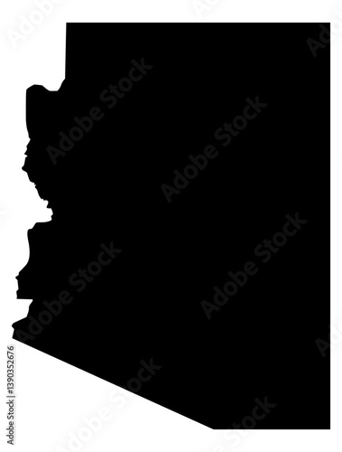 Arizona USA State Shape Vector in Black