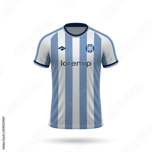 3d realistic soccer jersey in style, football club shirt template 2025