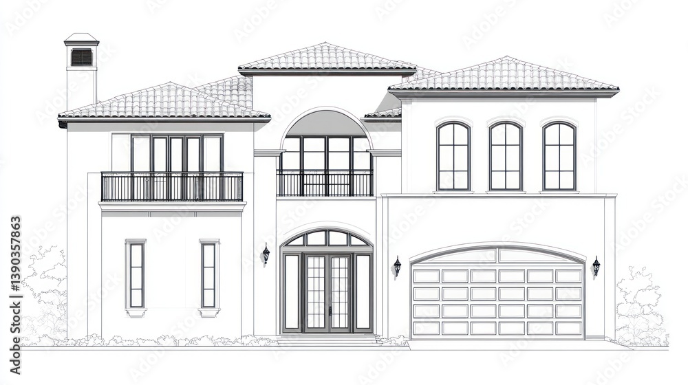 Modern House Design Front Elevation Drawing Modern House Design Front Elevation Drawing