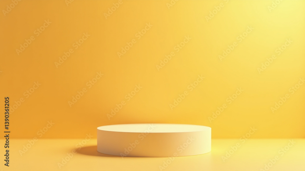 geometric empty podium subtle yellow orange background perfectly showcases products visually geometric empty podium subtle yellow orange background perfectly showcases products visually