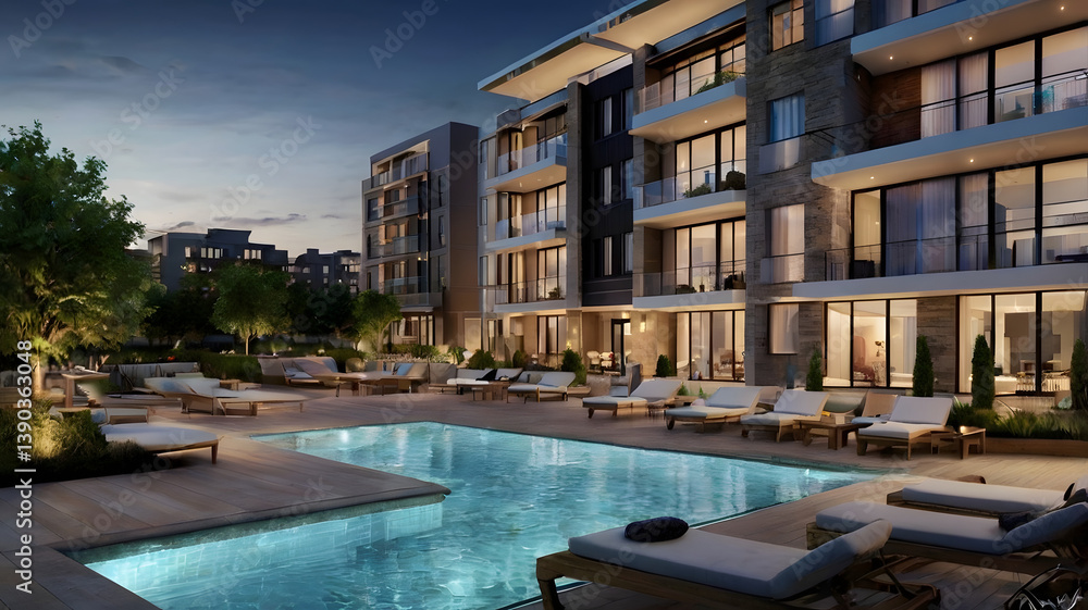 Fototapeta premium swimming pool at night