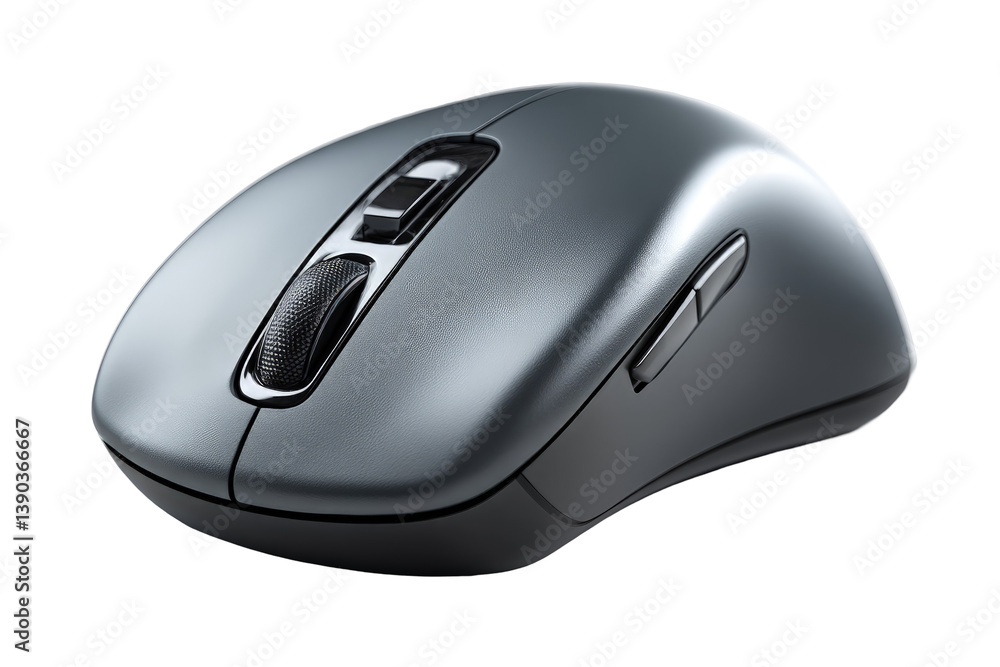 Wireless mouse on transparent background, ready for use Wireless mouse on transparent background, ready for use