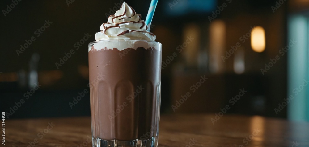 chocolate milkshake with poped cream