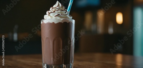 Obraz na płótnie chocolate milkshake with poped cream w salonie