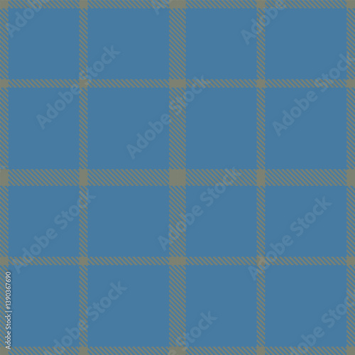 Contemporary Mellow medium grey & Fire dull blue Seamless Tartan Fabric Design