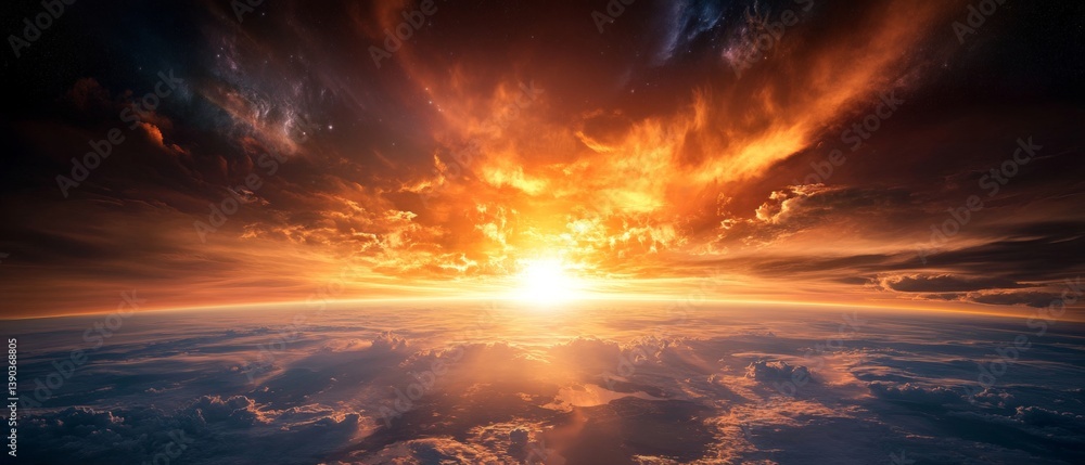 Fototapeta premium Solar flare impact on earth stunning global aurora display and atmospheric phenomenon