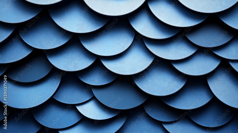 Intricate Blue Overlapping Scale Pattern Backdrop Creating a Textured Effect Intricate Blue Overlapping Scale Pattern Backdrop Creating a Textured Effect