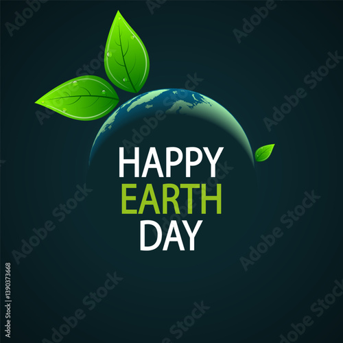 Earth Day Planet in Space, vector art illustration.