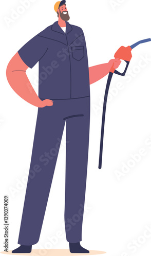 Gas station worker in uniform