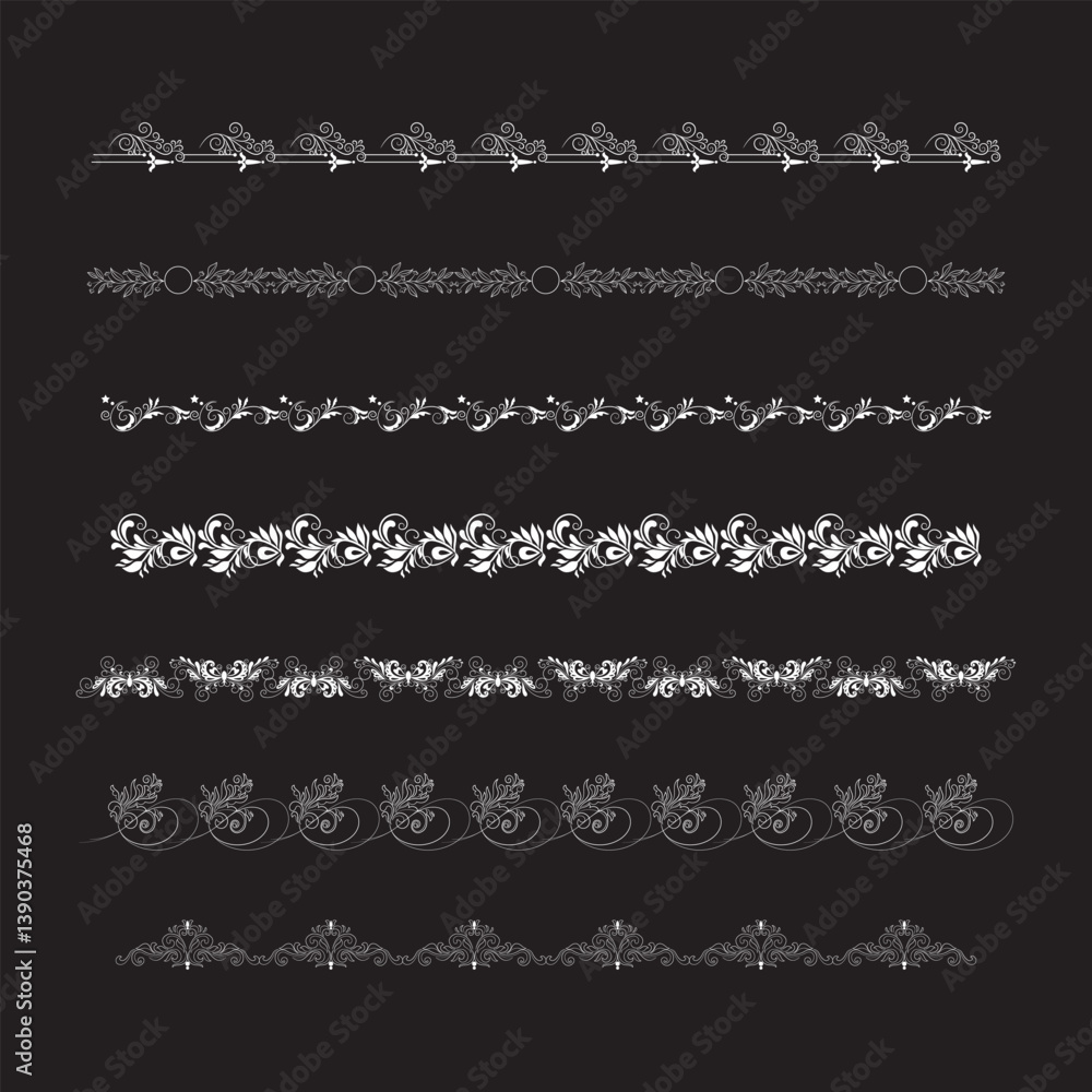 Fototapeta premium Black And White Ornaments Elements New Design