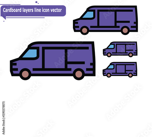 Cardboard layers line icon vector