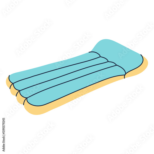 Simple illustration of an inflatable beach mattress. Perfect for summer and vacation designs.