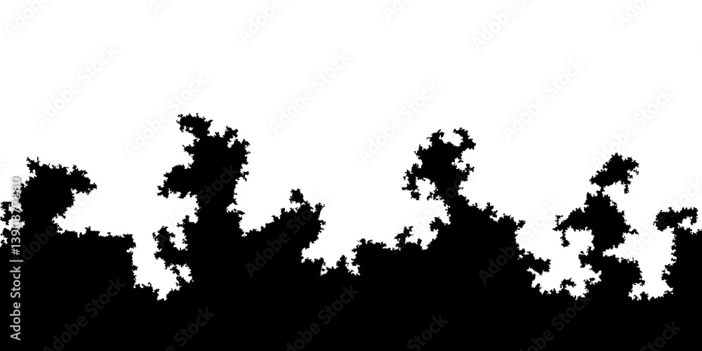 Silhouette of groth process. Black and white grungy growing interface with long branches. Silhouette of groth process. Black and white grungy growing interface with long branches.