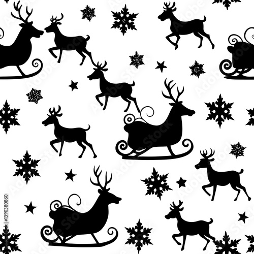 Silhouette Santa's Sleigh 