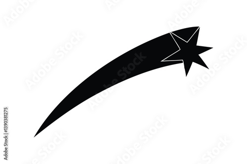Shooting star icon silhouette on white background