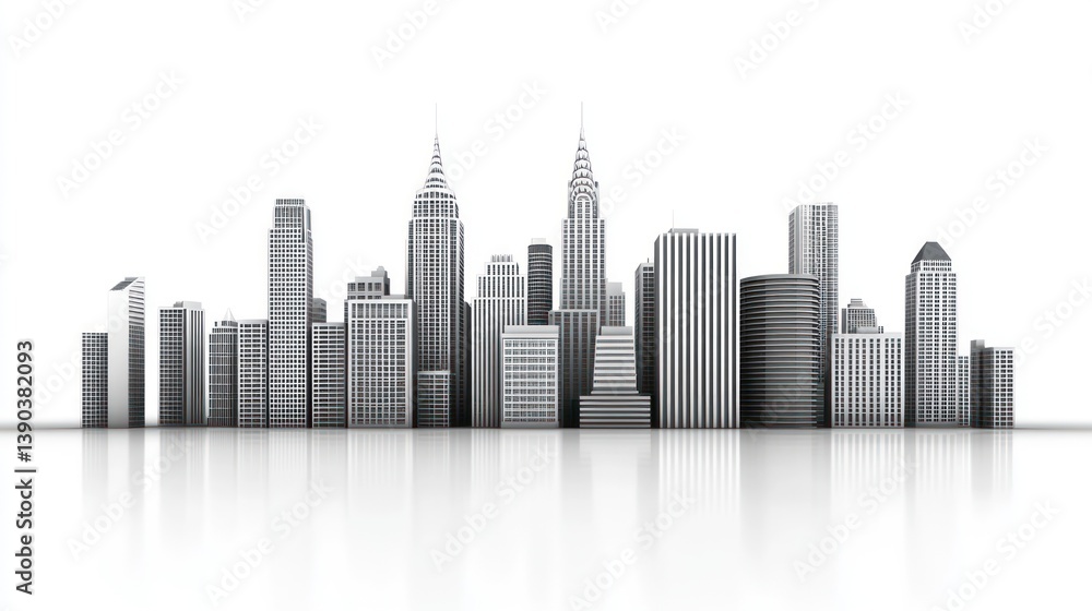3D rendered cityscape of New York City skyline. Possible use stock photo for architectural or business presentations 3D rendered cityscape of New York City skyline. Possible use stock photo for architectural or business presentations