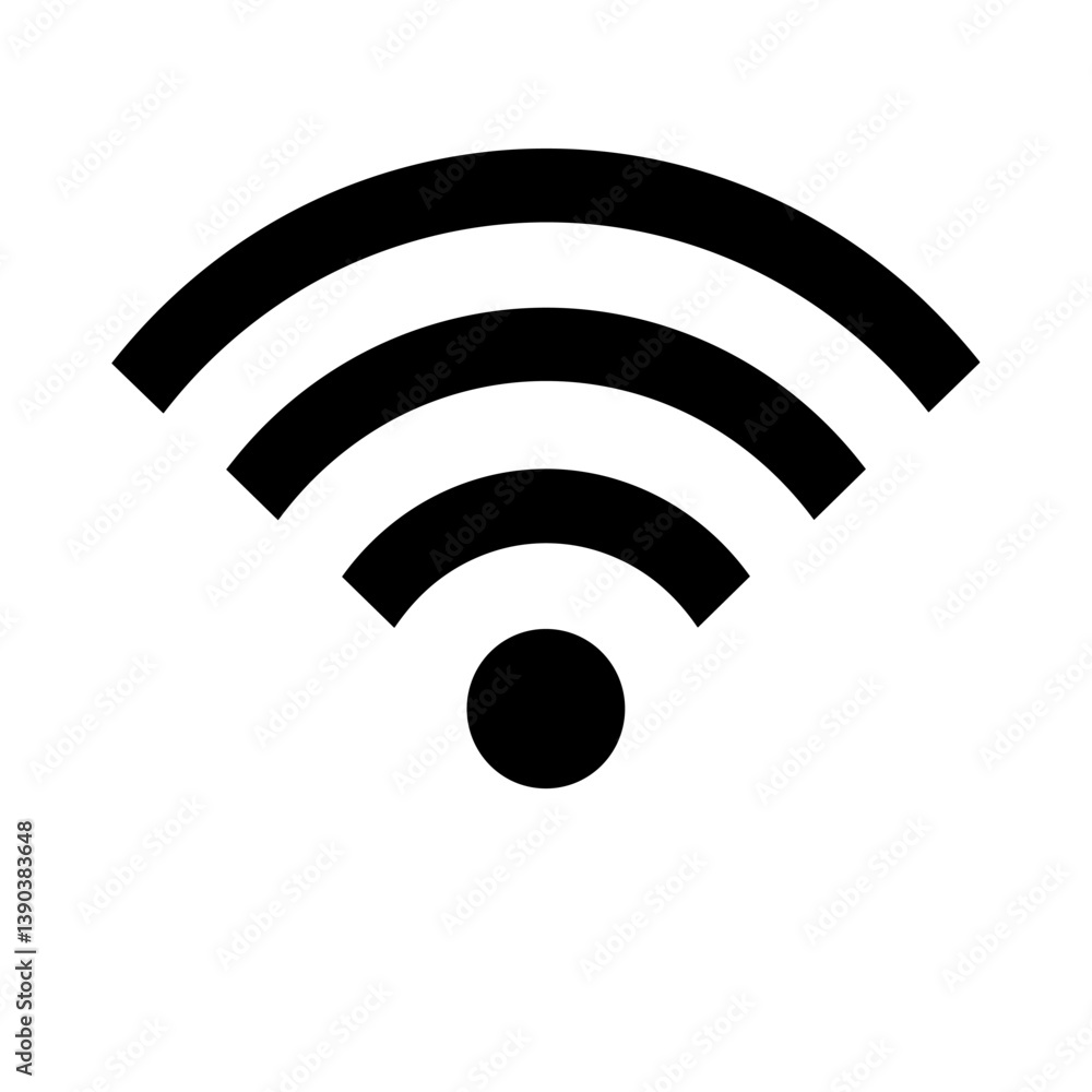 Wireless Connectivity Icon: A sleek and modern depiction of a wireless signal icon, with arched signal strength indicators emanating from a central point. Wireless Connectivity Icon: A sleek and modern depiction of a wireless signal icon, with arched signal strength indicators emanating from a central point.