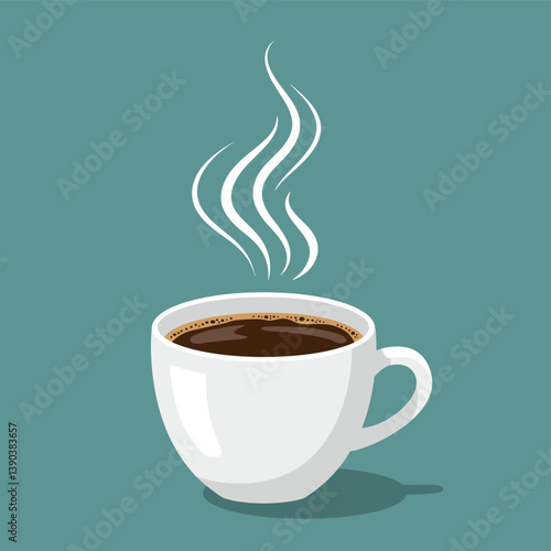 Aromatic Coffee in a Simple Cup: A single cup of freshly brewed coffee, steam gently rising from its surface, offers a visual of simple joy.