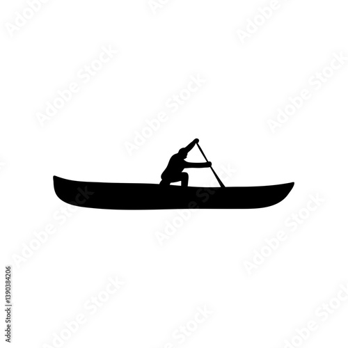 Man kayaking silhouette