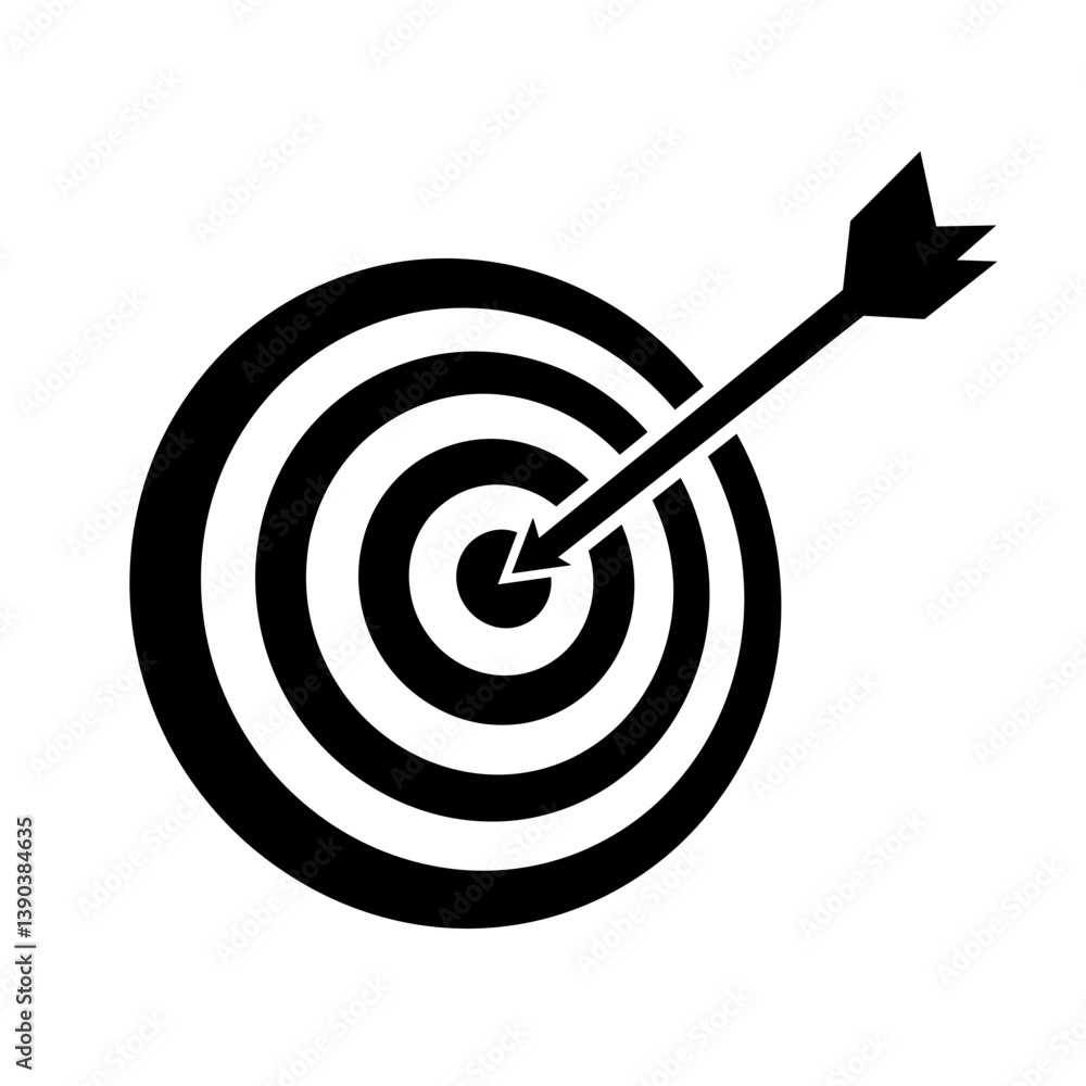 Bullseye Triumph: An arrow precisely strikes the bullseye of a target, a symbol of focus, precision, and achieving set objectives. Bullseye Triumph: An arrow precisely strikes the bullseye of a target, a symbol of focus, precision, and achieving set objectives.