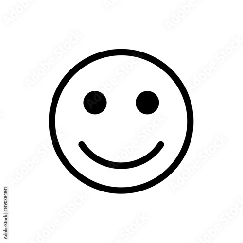 Smile Icon: A minimalist illustration of a classic smiling face icon, conveying happiness and positivity, the design's simplicity emphasizes its universally recognizable meaning.