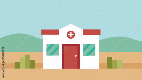 Empty Clinic A small isolated clinic with a Closed sign on the door surrounded by fields and no cars nearby highlighting limited access to healthcare.