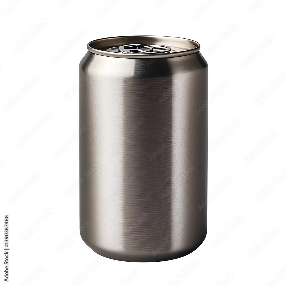 Sleek Metallic Soda Can with Minimalistic Design Sleek Metallic Soda Can with Minimalistic Design