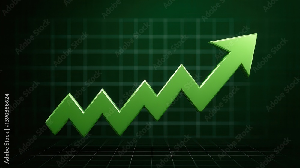 Naklejka premium Upward trend in financial graph indicates business success and growth