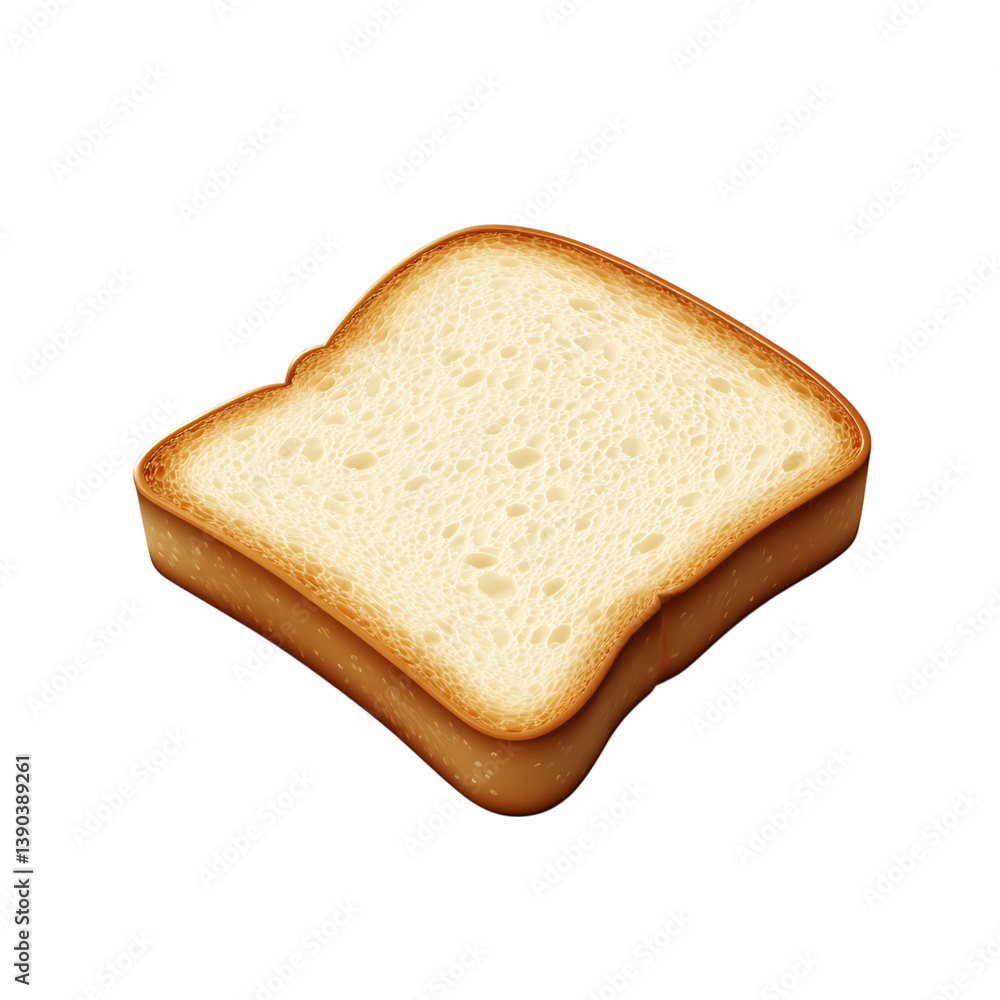 3D icon of sliced bread with dotted texture 3D icon of sliced bread with dotted texture