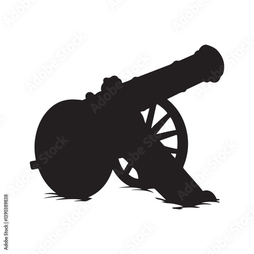 Vintage cannon silhouette vector illustration design on white background